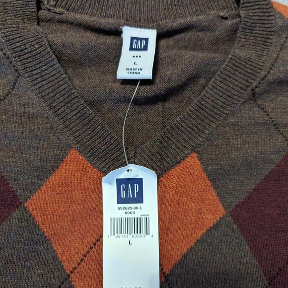 GAP Sweaters Nwts Mens Gap Argyle Light Weight Sweater Large Poshmark